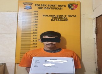 Kepergok Curi Motor, Seorang Pemuda Digiring Kepolsek Bukit Raya. 