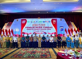 Kapolresta Pekanbaru Hadiri Deklarasi Pemilu Damai Gen Z