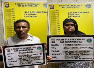 SATRES NARKOBA POLRESTA PEKANBARU SIKAT SEPASANG TERSANGKA PENYALAHGUNAAN NARKOTIKA JENIS SABU