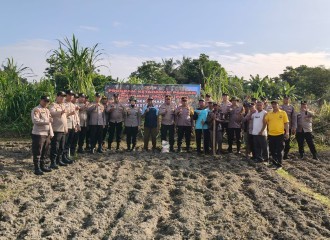 Polsek Senapelan Laksanakan Penanaman Jagung Untuk Dukung Program Ketahanan Pangan